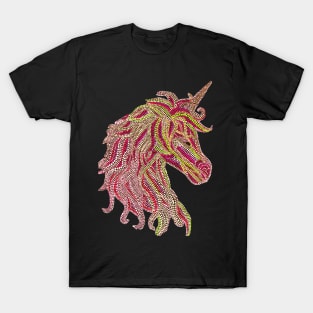 Mythical Unicorn - Red & Lime Green T-Shirt